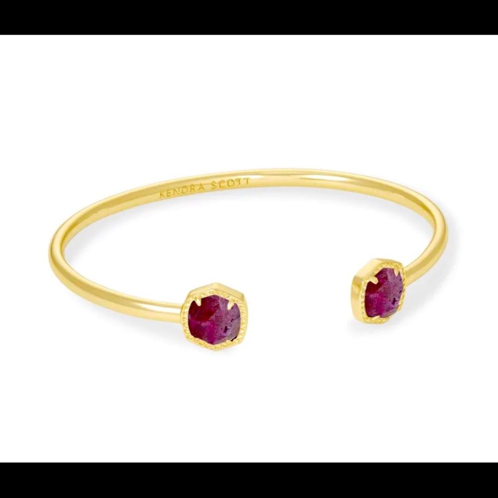 Kendra Scott gold cuff bracelet purple Like New